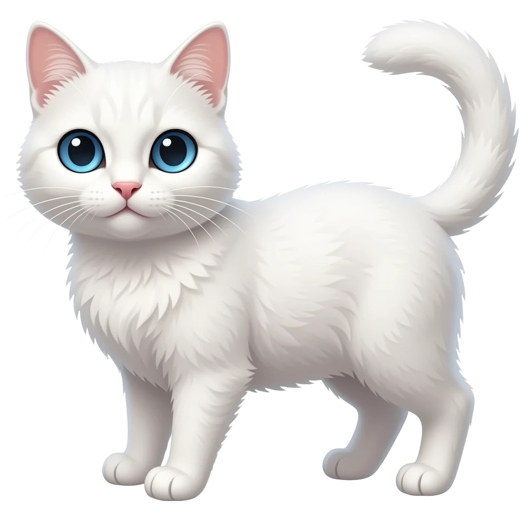 White cat with blue eyes emoji