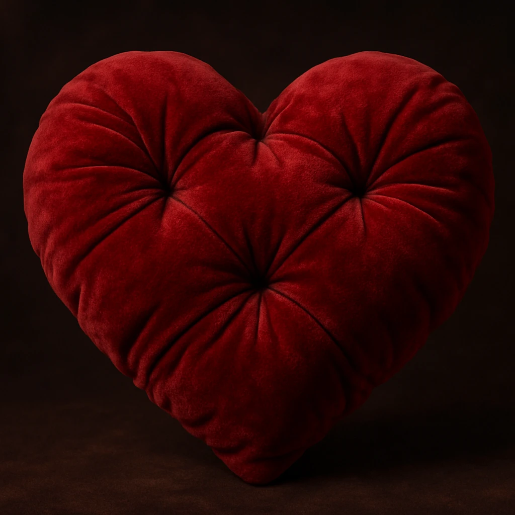 heart with a velvet cushion look, realistic digital art style emoji