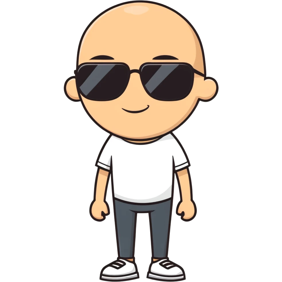 Tan bald man with sunglasses  emoji