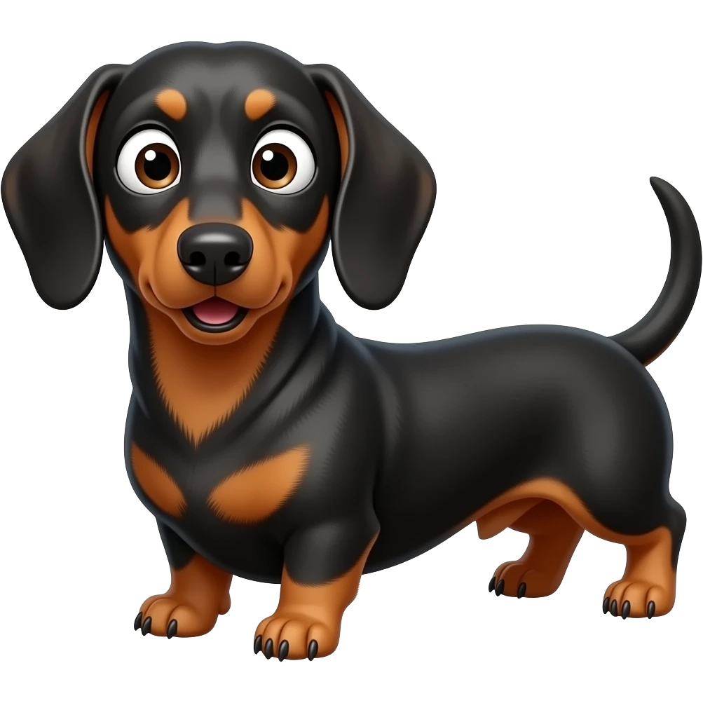 surprised dachshund wide eye full body close mouth emoji