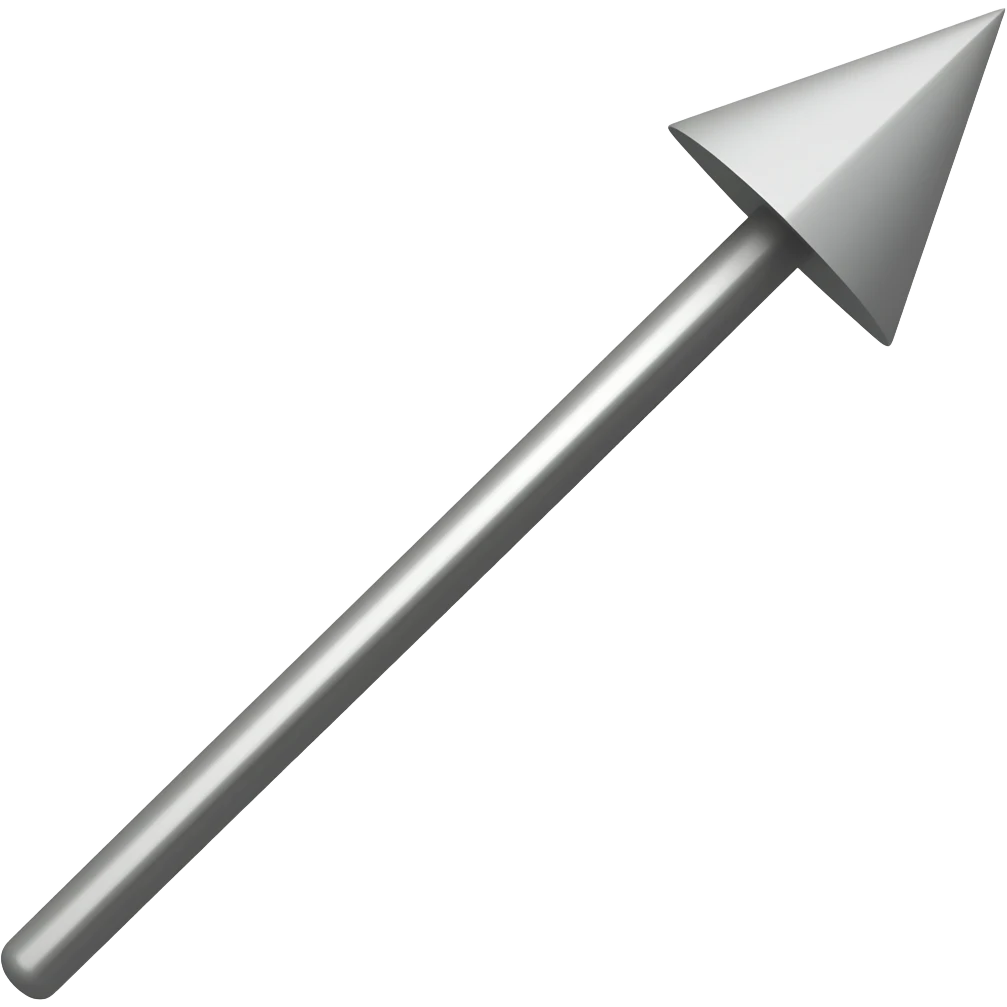 no background show a sleek gray arrow shaft and little to no detail to signify agility, speed, grace, and athletics - NO BACKGROUND emoji