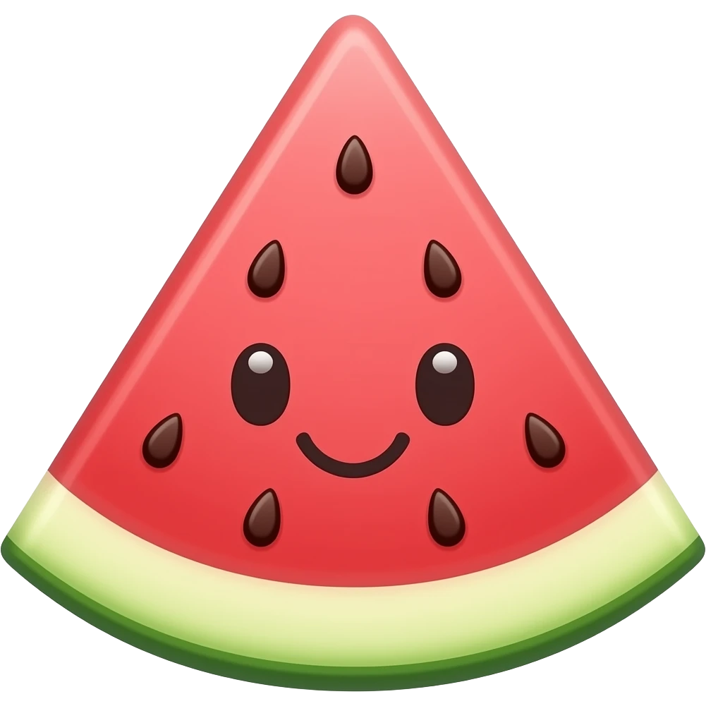 Kawii cute half watermelon slice smiling emoji