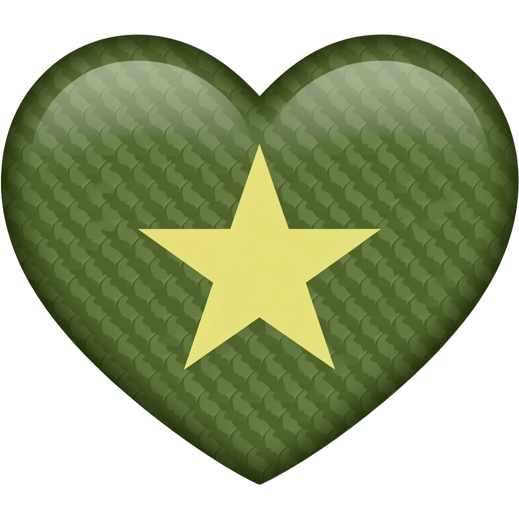 Army green heart emoji emoji