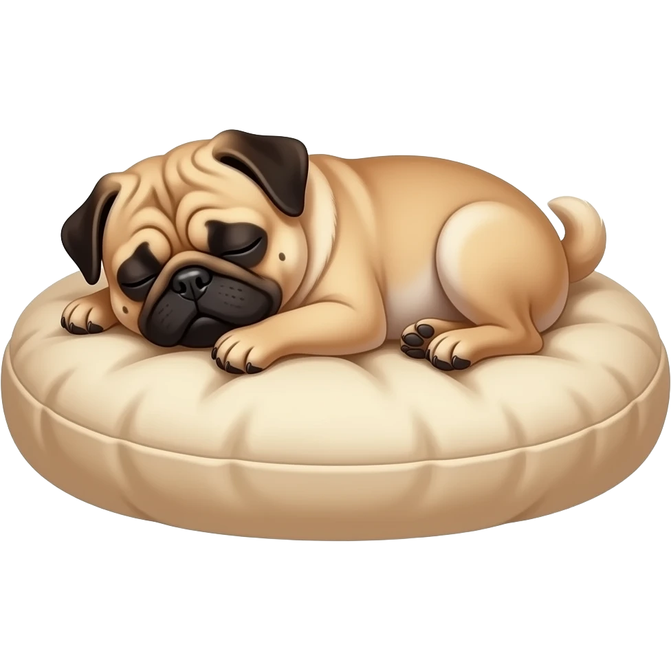 Pug  realista dormindo emoji