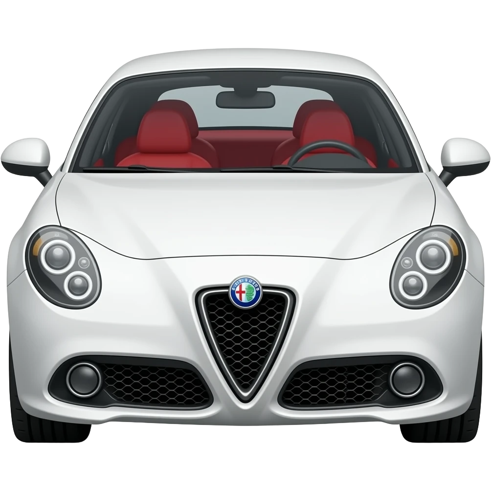 Alfa Romeo white car red interior emoji