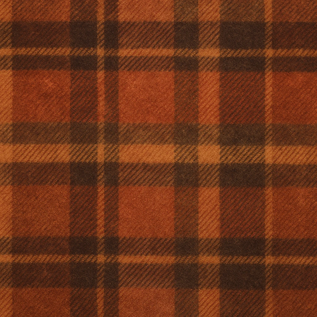 cozy autumn plaid pattern, flannel fabric texture, brown orange red, rustic fall background, soft textile look emoji