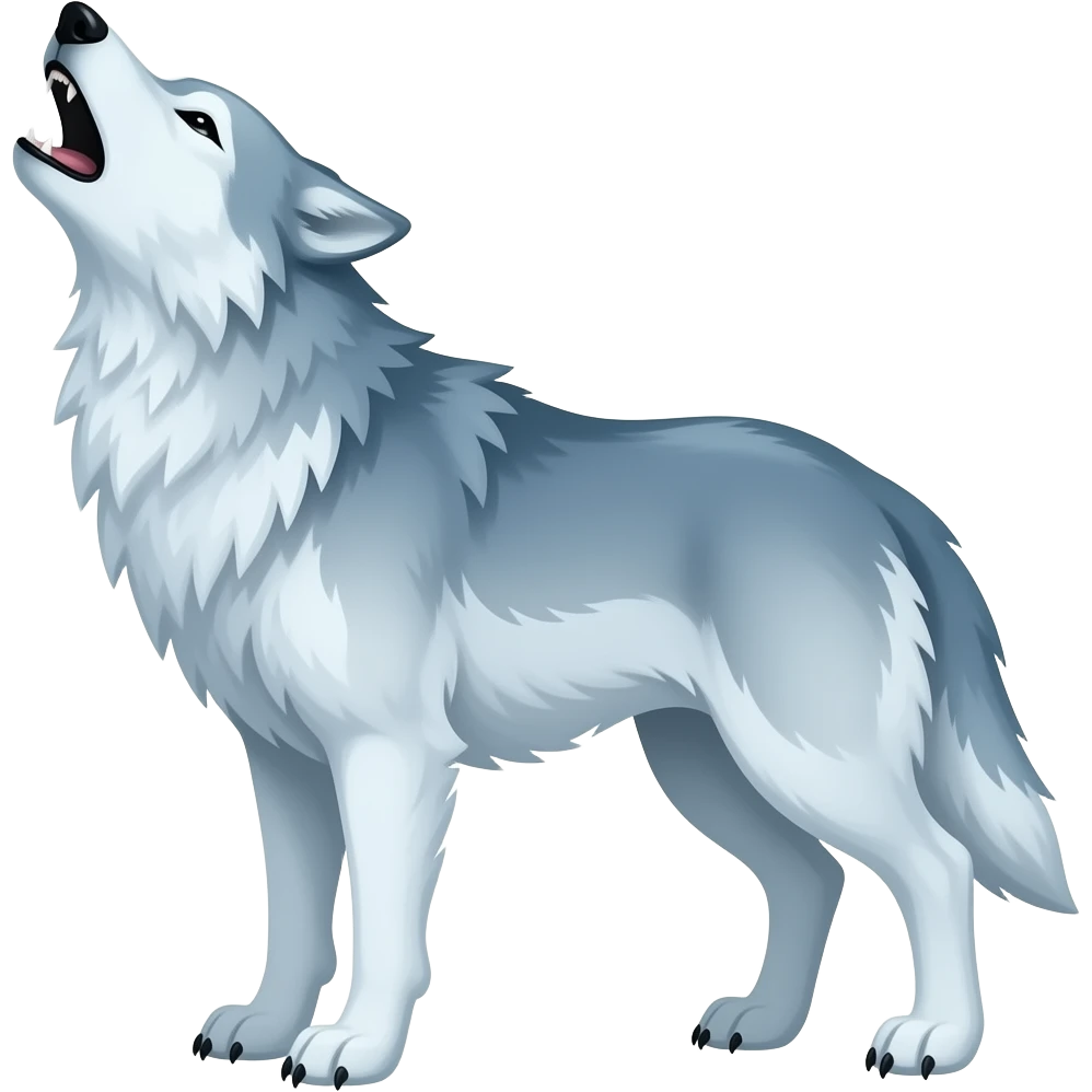 Ice wolf and howling emoji