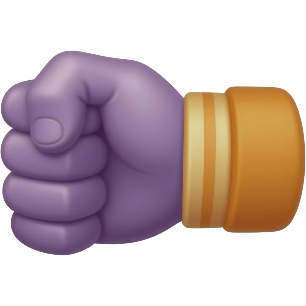 Emoji of a fighting fist in purlpe and orange for a group chat emoji
