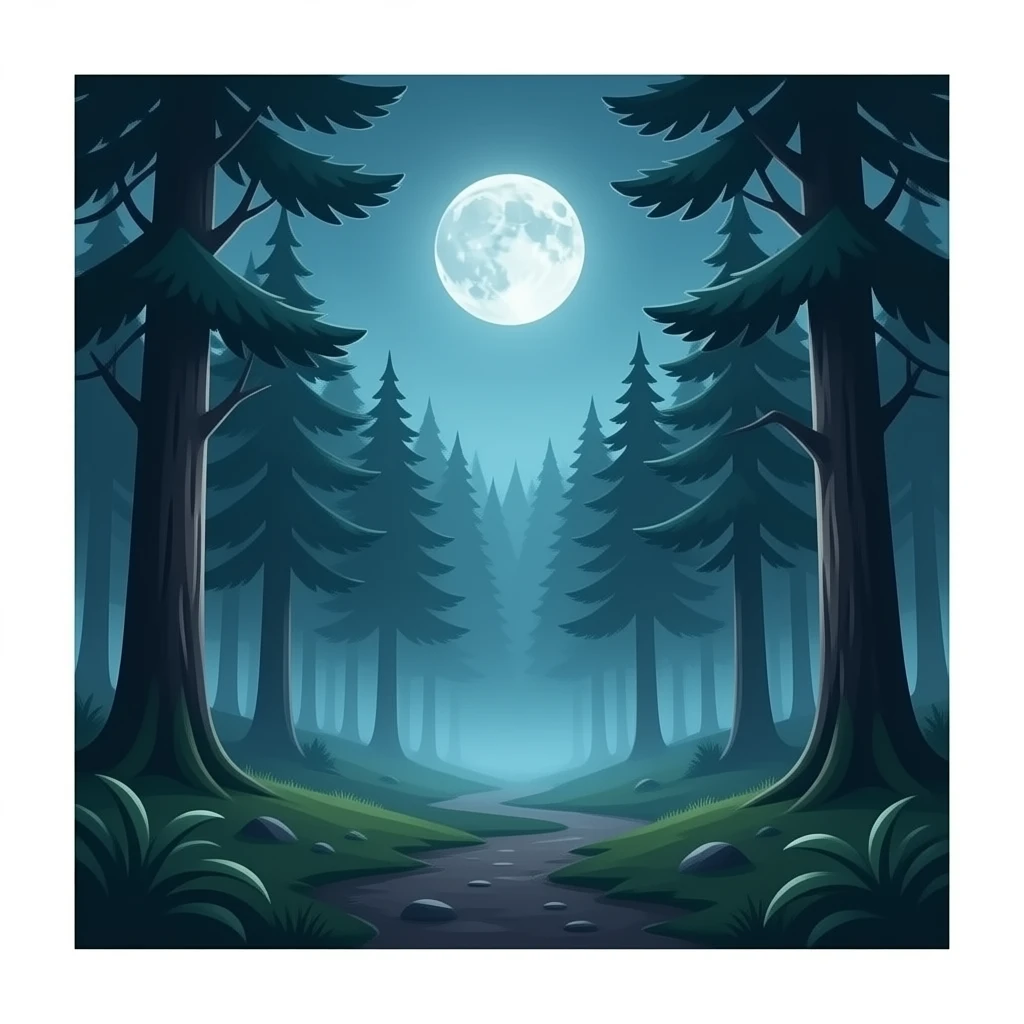 Mysterious bos met maanlicht emoji