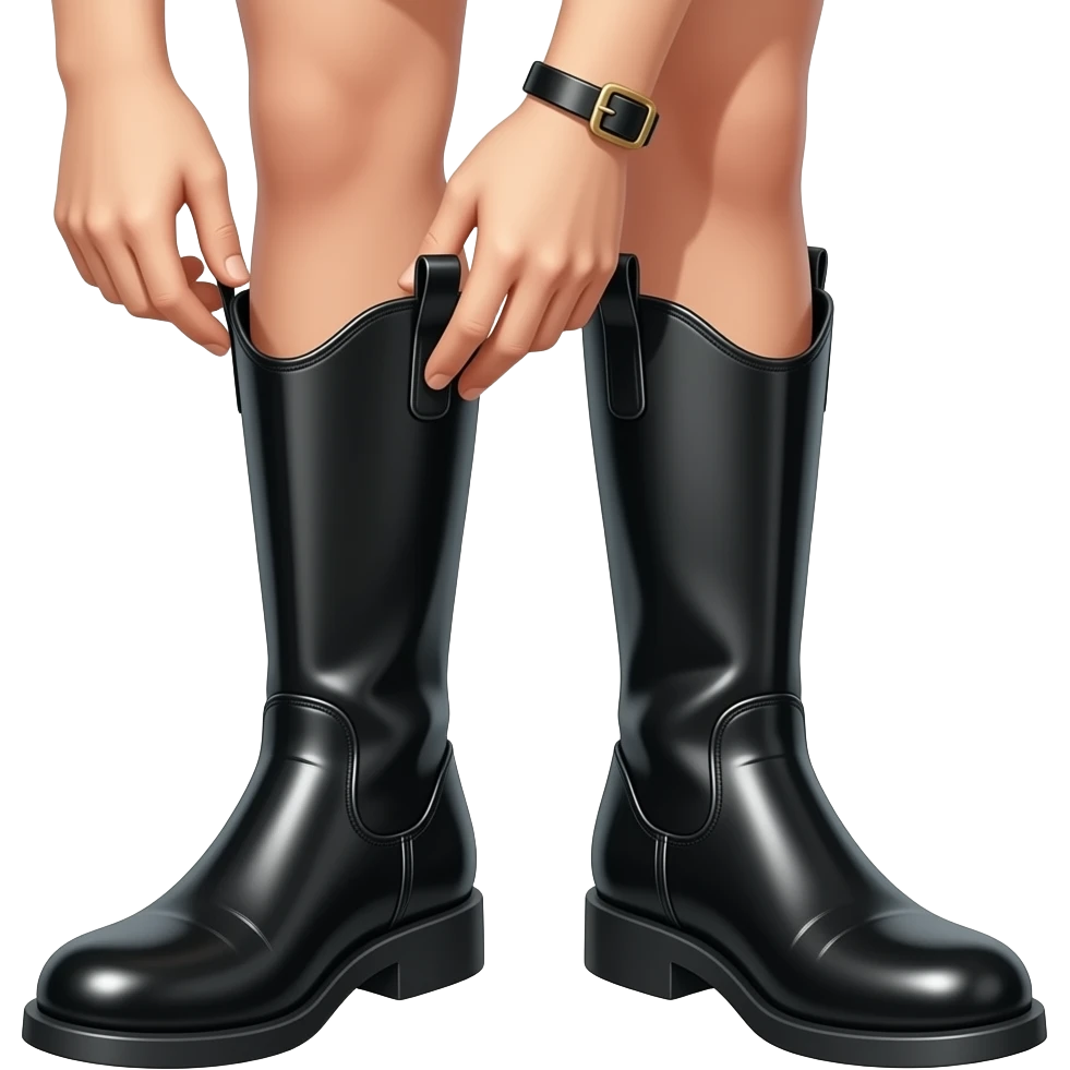 Take off my black shiny boots emoji