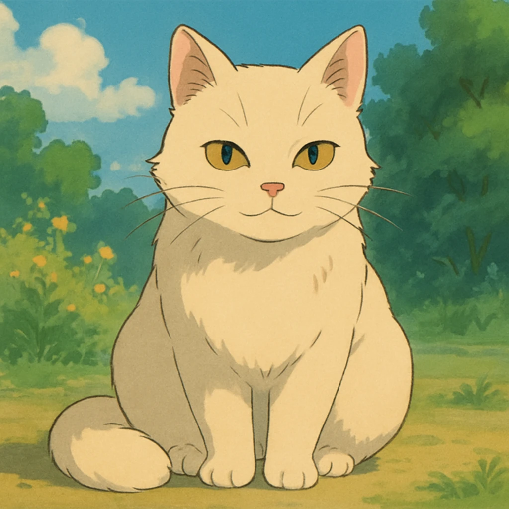 aesthetic cat, ghibli style emoji