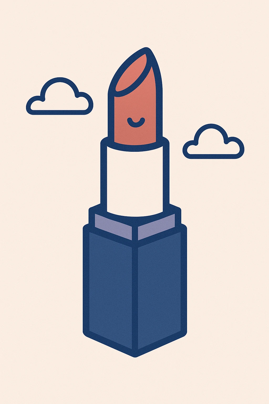 a lipstick in a sleek tube, minimal style emoji
