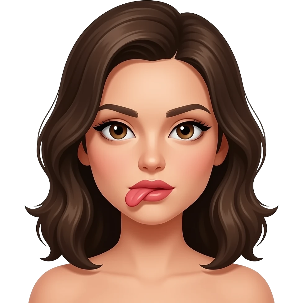 Bites lips sexy emoji