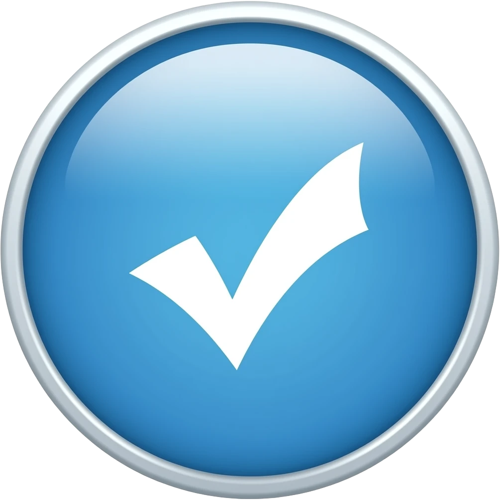 Validé blanc dans un rond bleu emoji