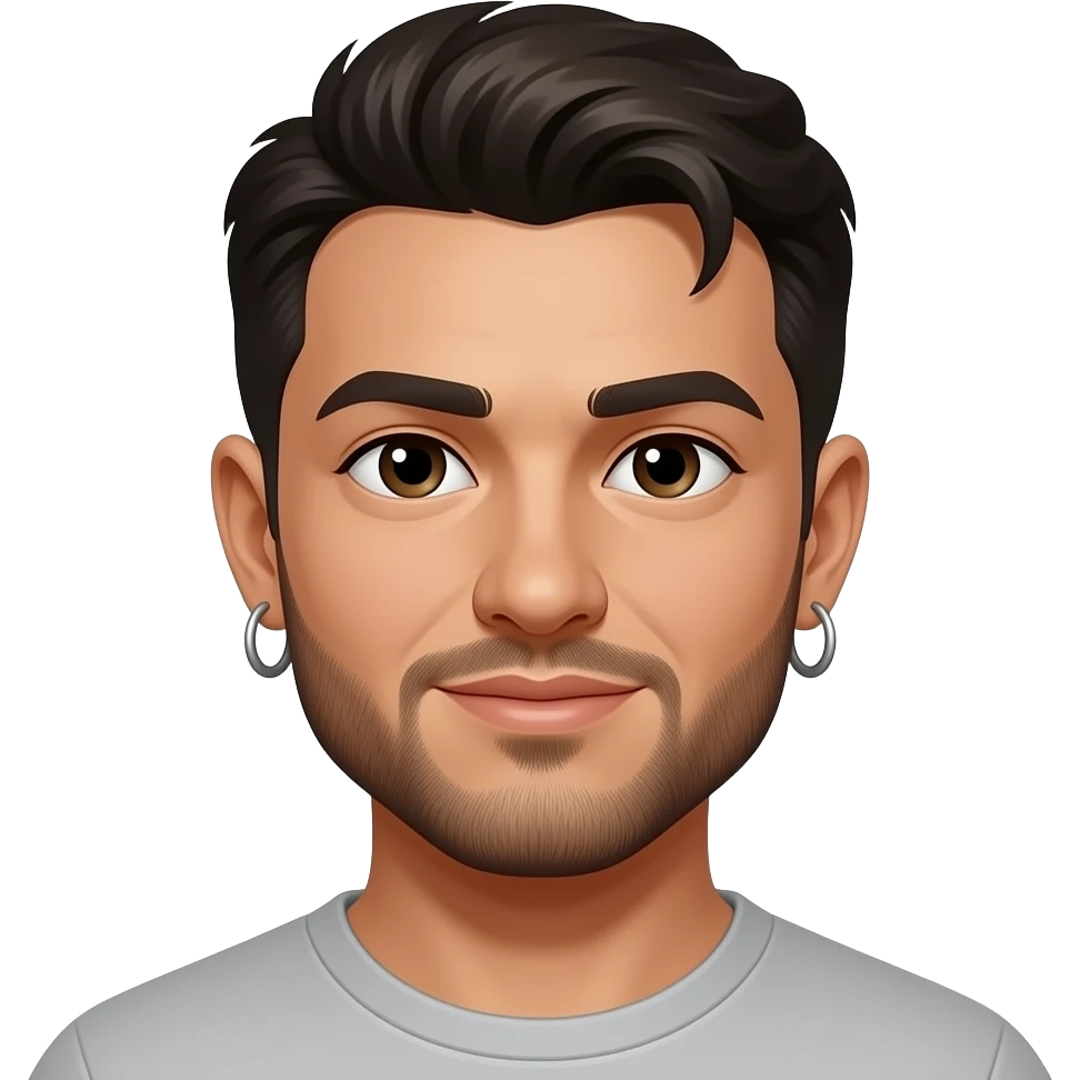 Men wearing Hoop earrings emoji