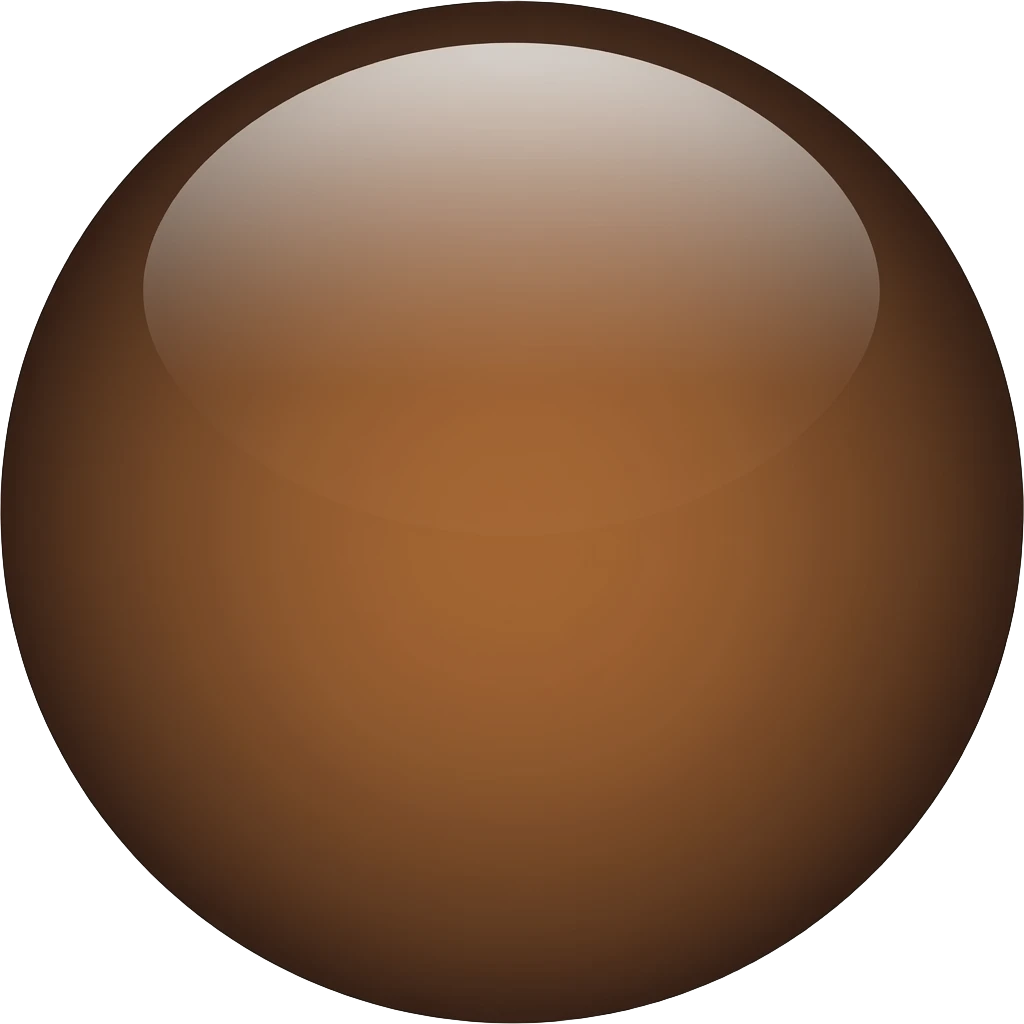 Round glass dark brown circle emoji