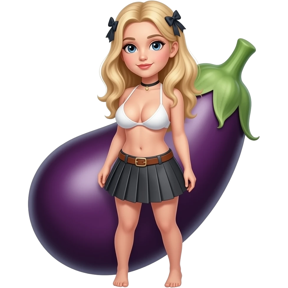 Blonde girl big boobs nude take big obergine skirting emoji