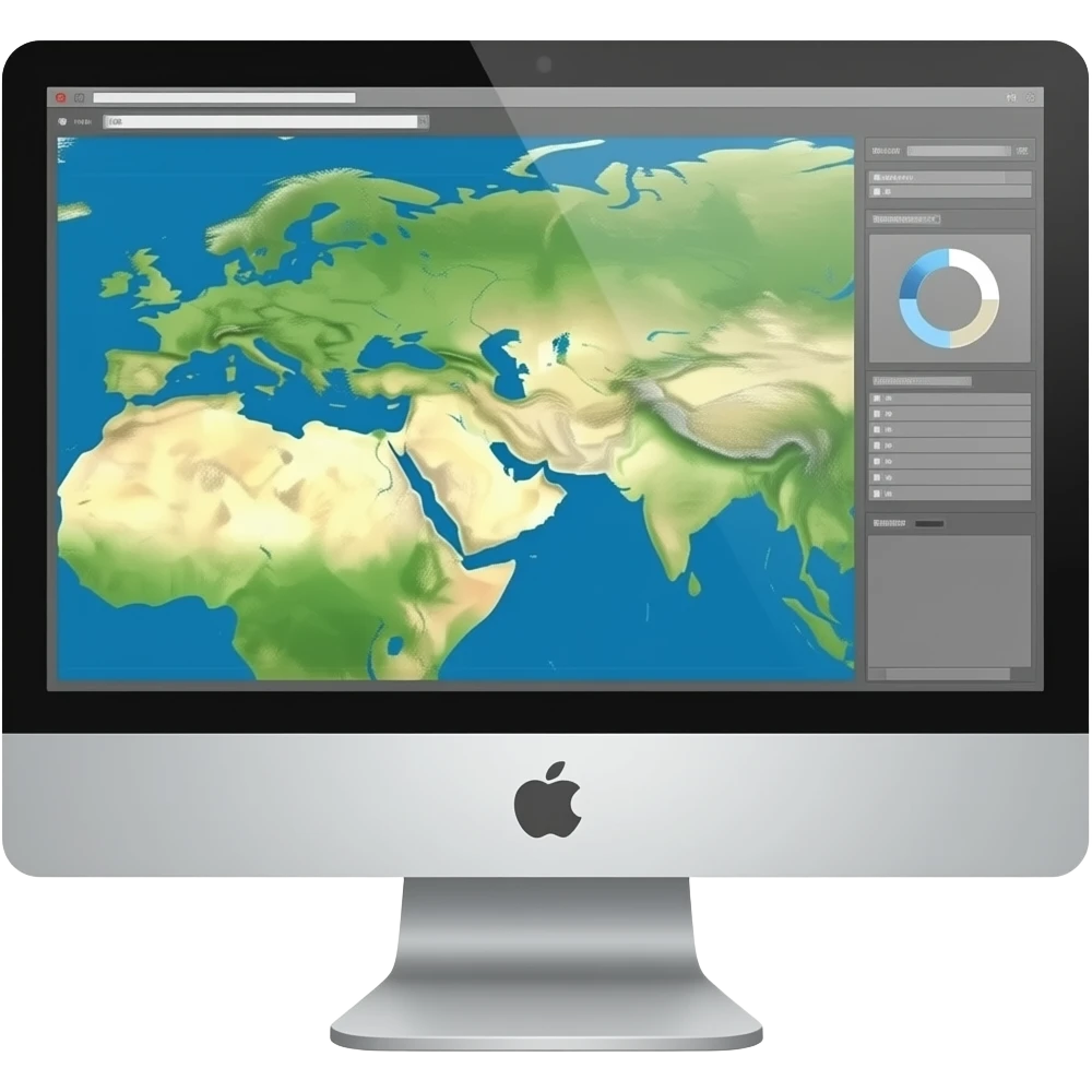 GIS design on computer emoji