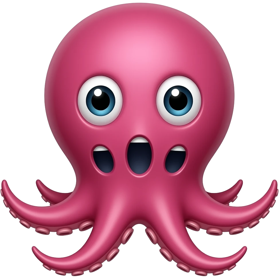 Gozleri . Olan ve ağızı 3 olan bir pembe ahtapot emoji