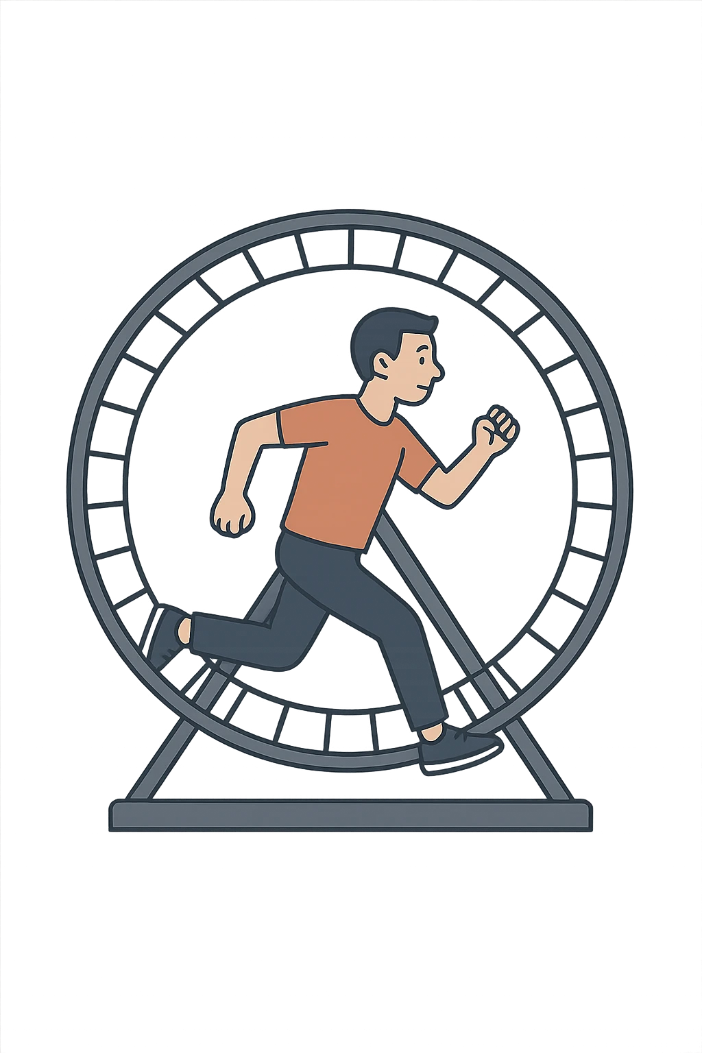 Uomo che corre dentro la ruota del criceto emoji