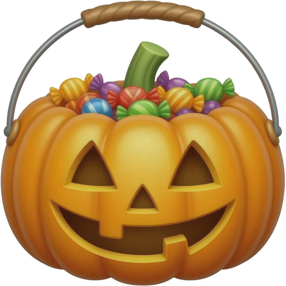 Pumpkin bucket with candies pumpkin bucket without candies emoji