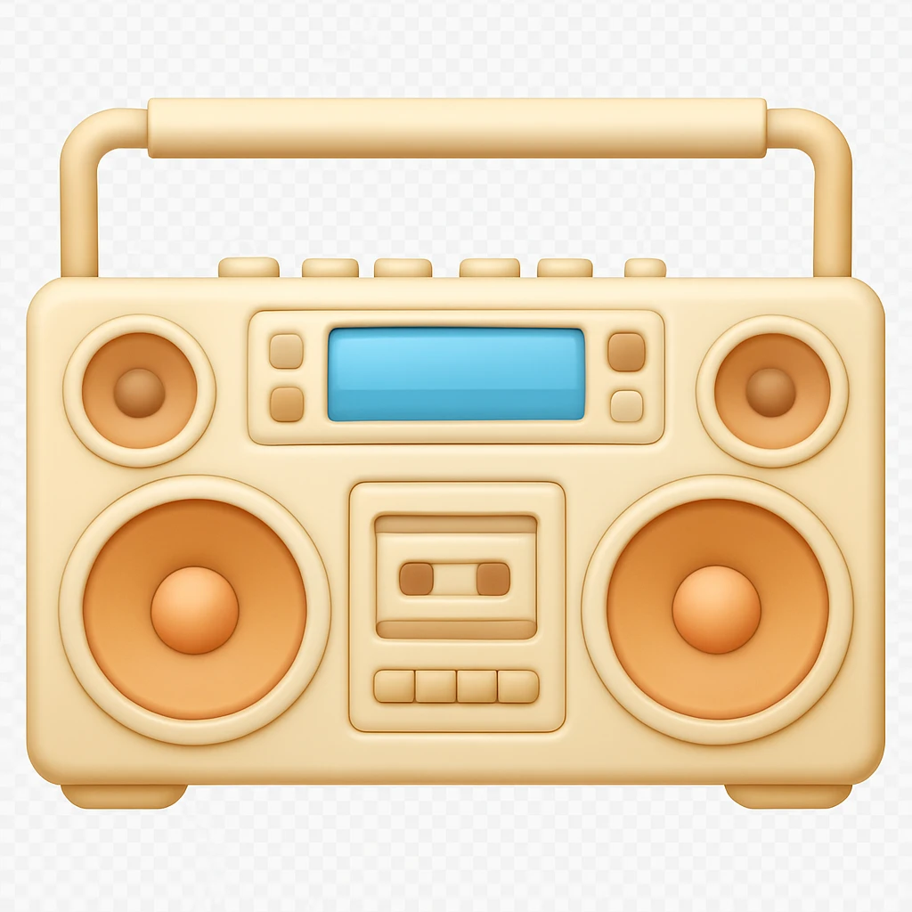 beige boombox in emoji style emoji