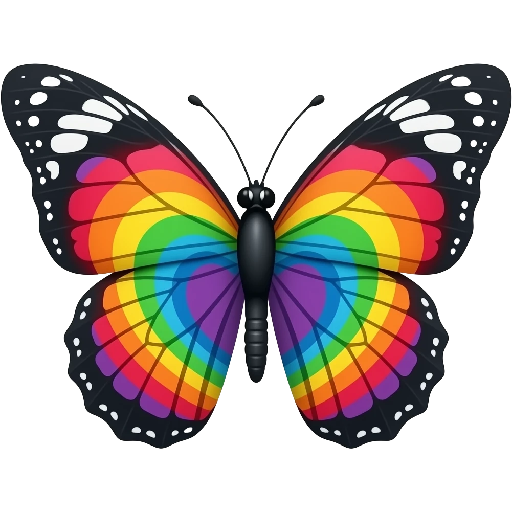 Rainbow heart butterfly emoji
