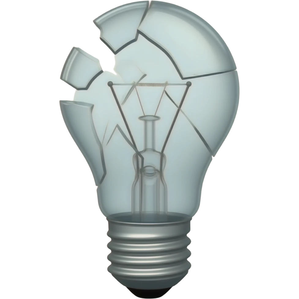 broken lightbulb, no light, straight (iOS-style) emoji