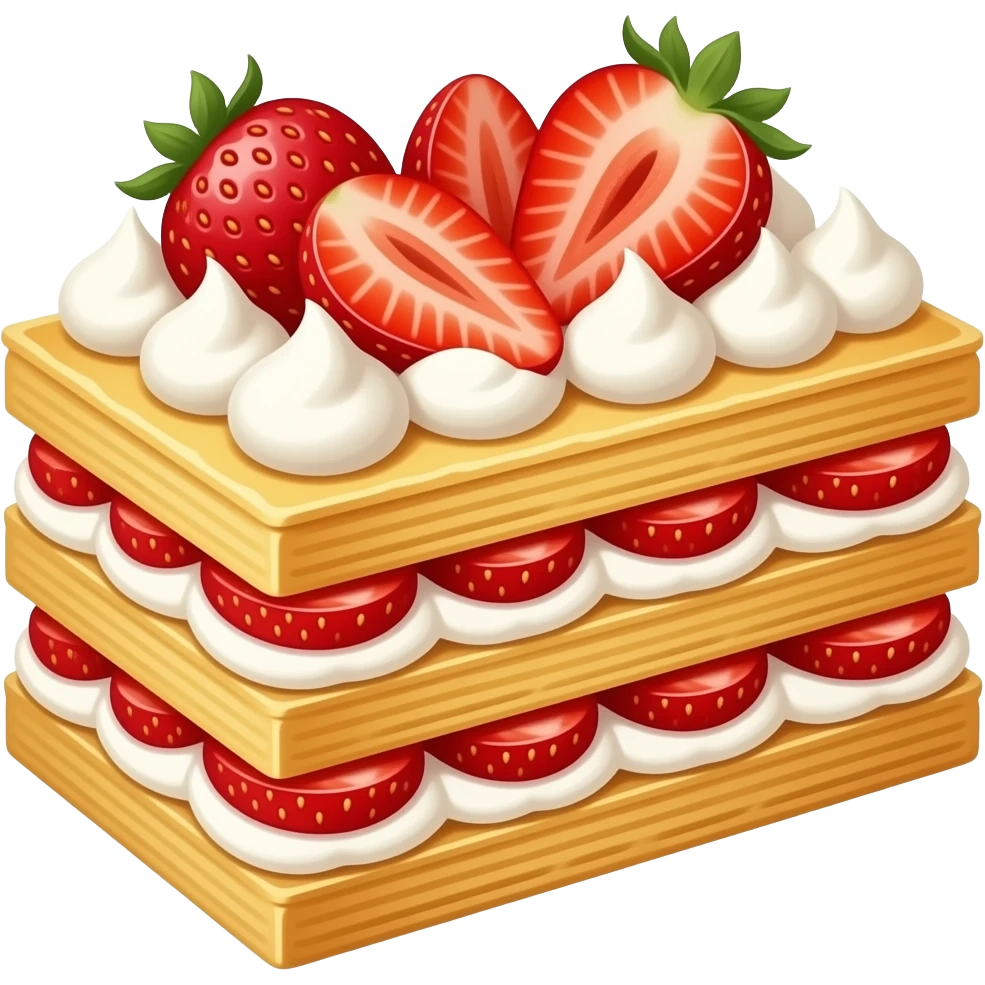 加入草莓 變成草莓千層蛋糕 emoji
