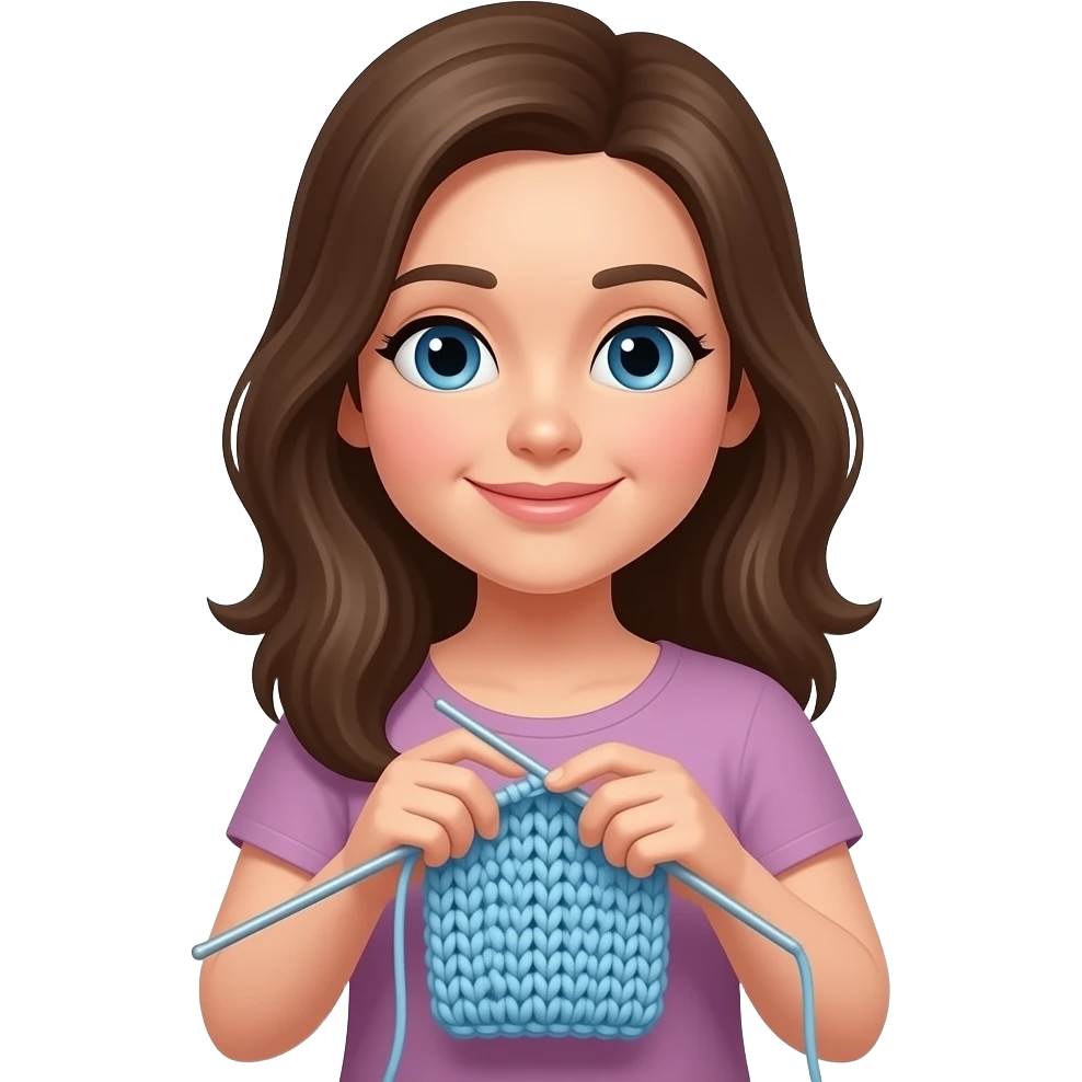 Emoji de uma mulher fazendo crochê emoji