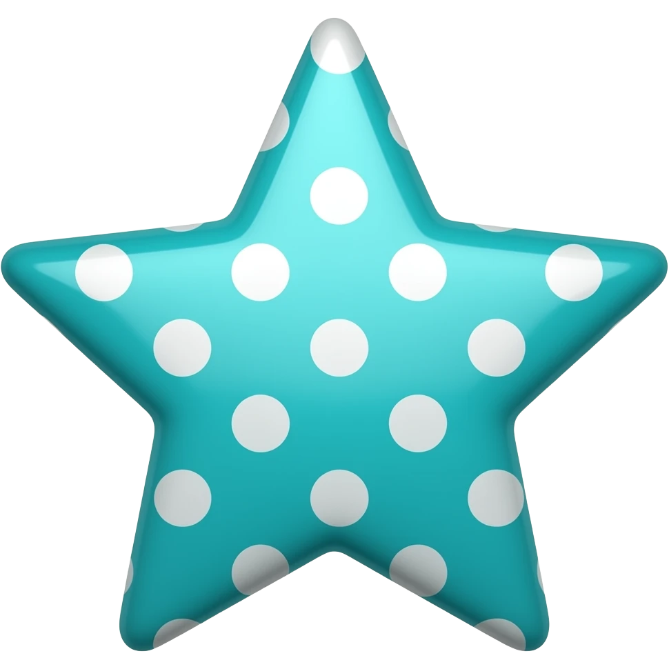 TURQUIOSE POLKA DOT STAR emoji
