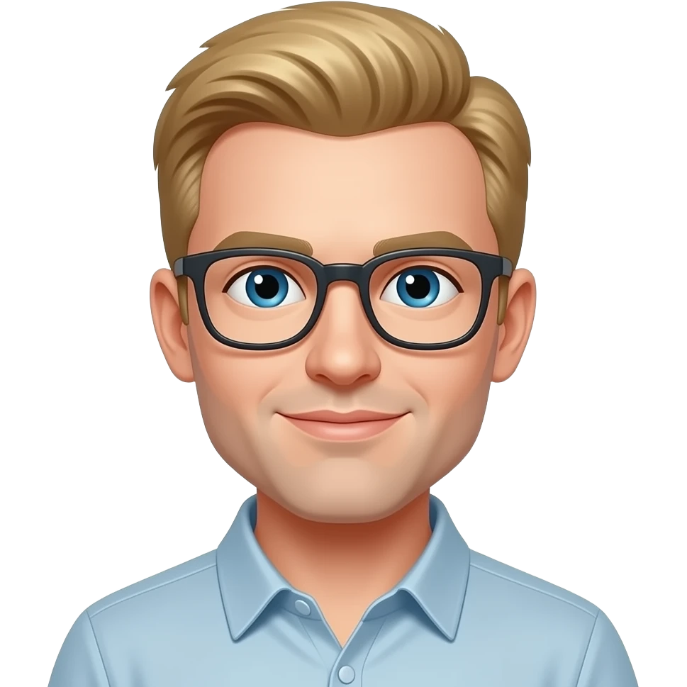 blonde man with glasses, and short hair emoji