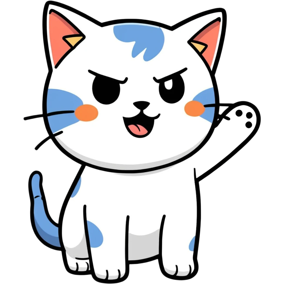A cat who crys while roblox playing emoji
