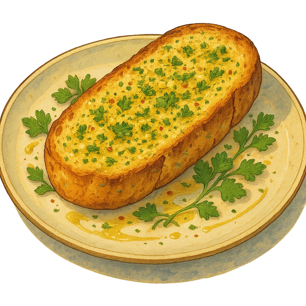 EPIC garlic bread, plated CUISINE emoji
