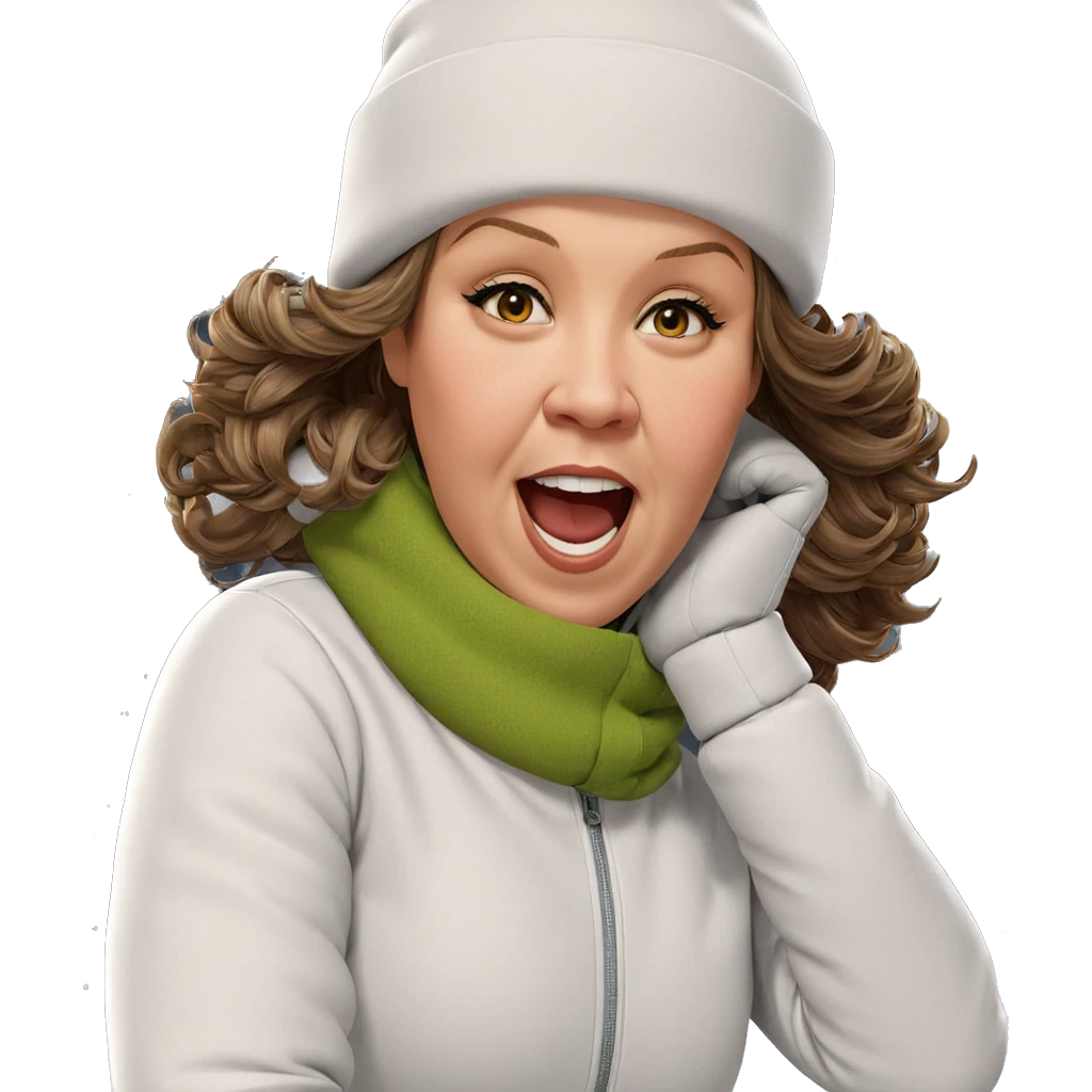 girl in snowy outfit emoji