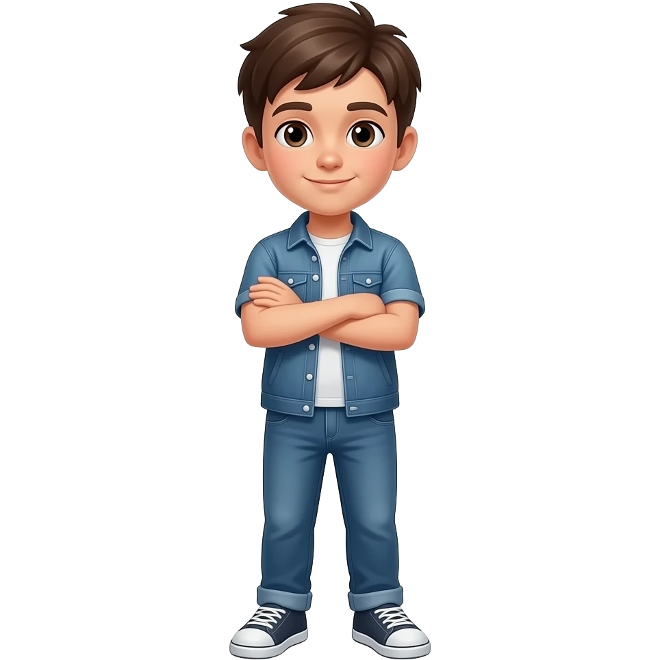 chico cruzado de brazos full body emoji