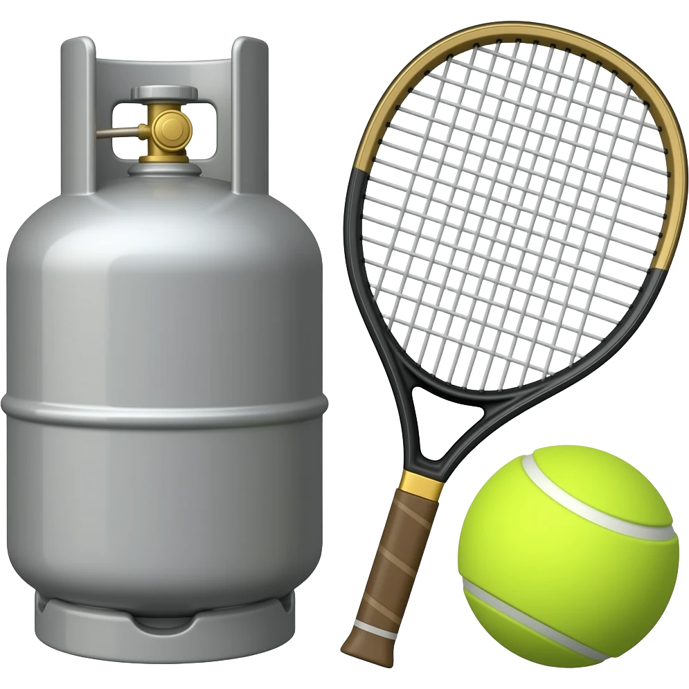 Gas elpiji 3kg dengan bola padel emoji