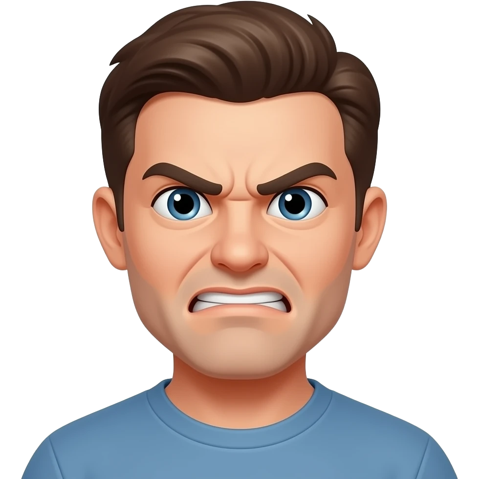 Angry but going crazy trying to smile emoji