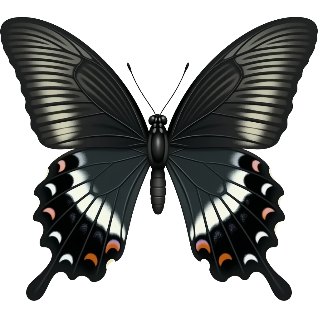 Mariposa negra entera emoji