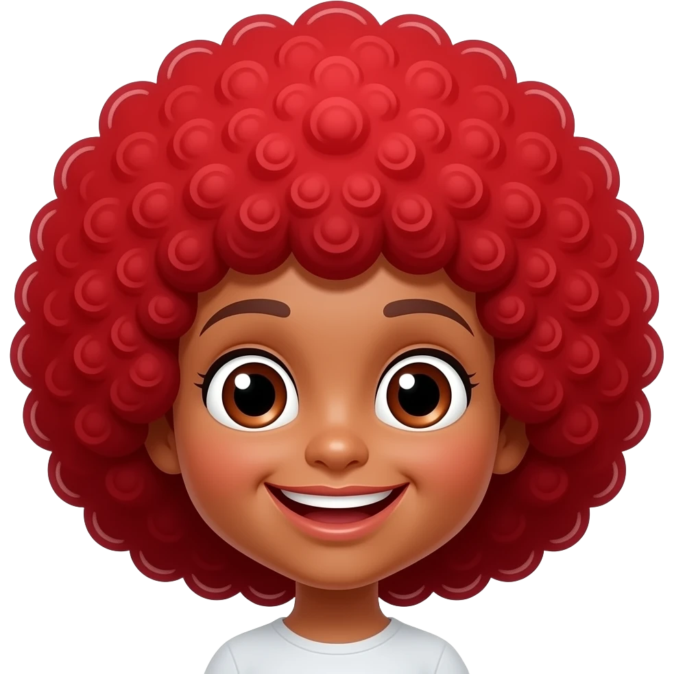 Red poofy Afro chick emoji