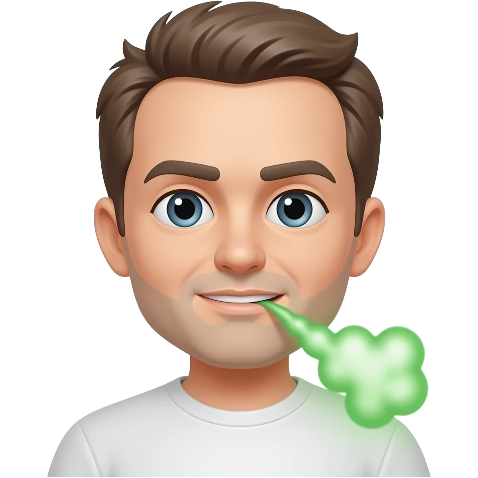 Guy farting green gas out of his butt emoji