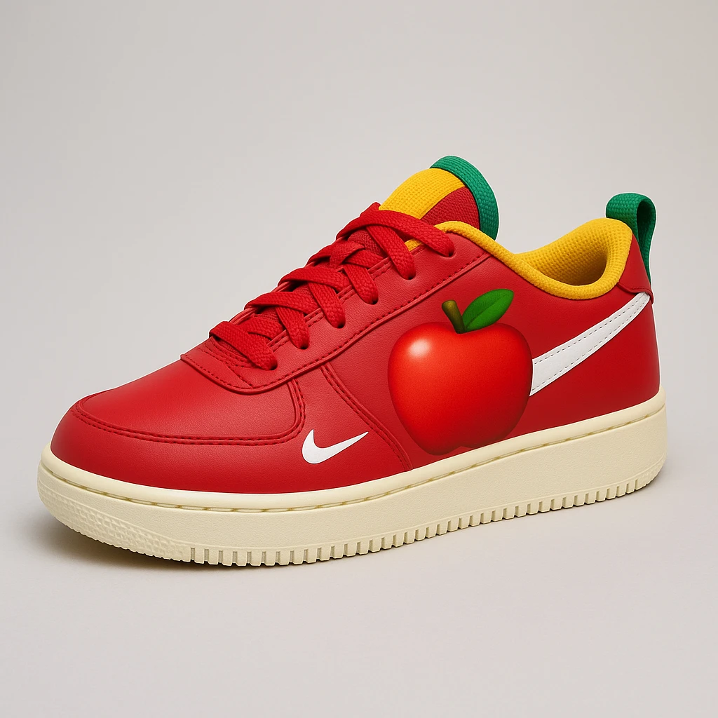 Сгенерируй мне кроссовки Nike стиле эпл емодзи emoji