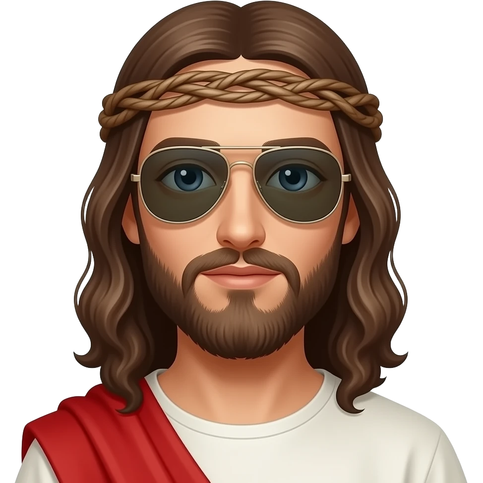 skinny Jesus Christ wearing Ray-Ban aviator  SHOOTER model emoji