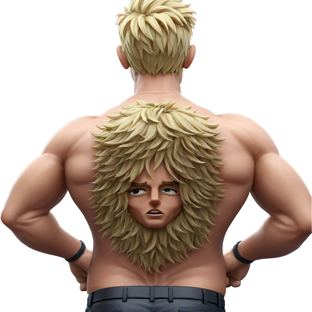 blonde male from behind pose emoji