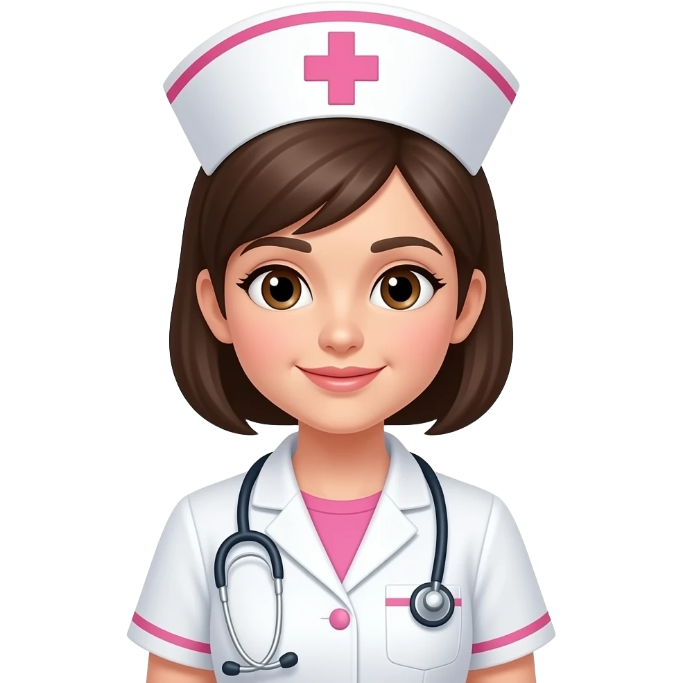 Enfermera con vestimenta blanca y rosada emoji