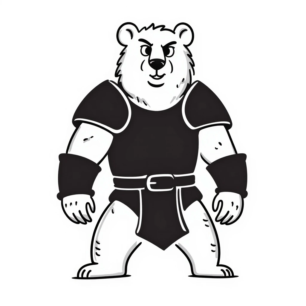 oso guerrero, warrior bear, hand drawn doodle style, fierce and strong emoji