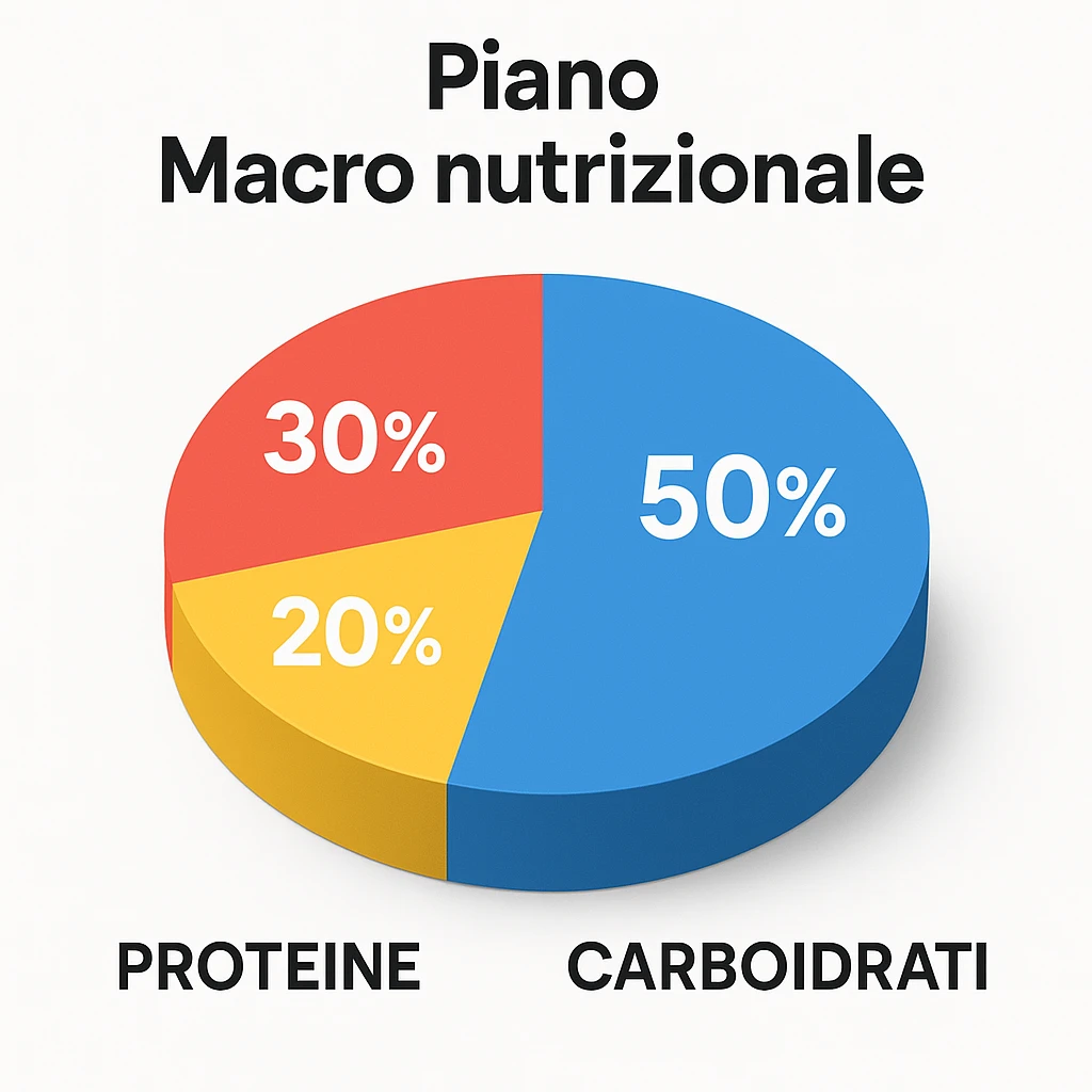 Piano A Macro nutrizionale GRAFICO in 3d in italiano emoji