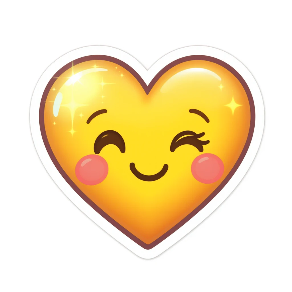 heart emoji, cute and shiny, no background emoji