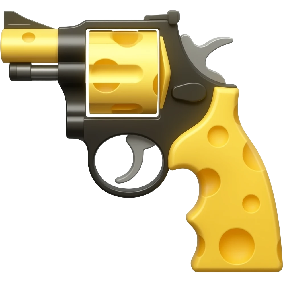 A revolver made out of cheese emoji