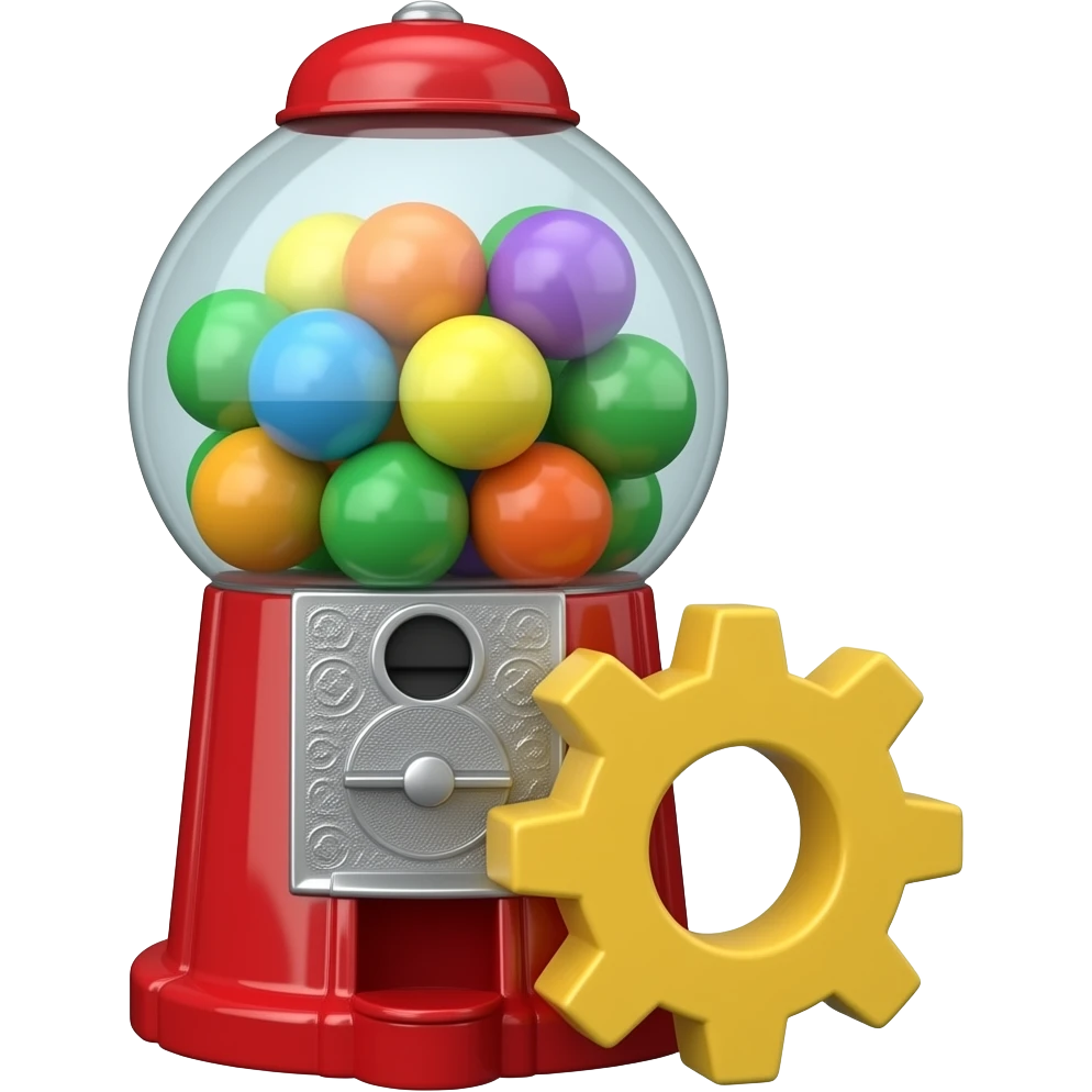 gumball machine that has a gear in front emoji
